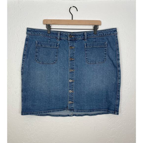 Torrid Button Front Mini Denim Skirt Plus Size 22 - Picture 2 of 5